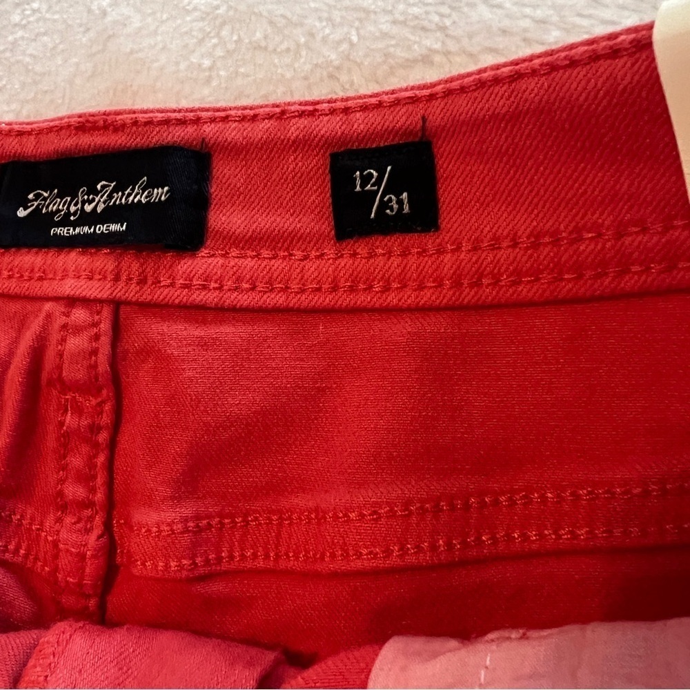 NEW Flag and Anthem High Rise Short size 12 / 31 Faded Red - Picture 3 of 9